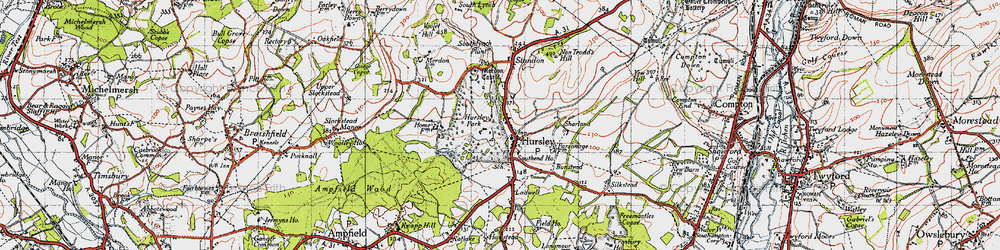 Old map of Hursley in 1945