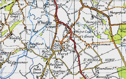 Old map of Hurst in 1940
