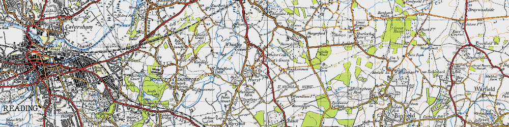 Old map of Hurst in 1940