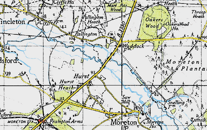 Old map of Hurst in 1945