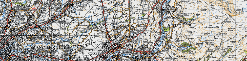Old map of Hurst in 1947