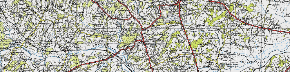 Old map of Burgh Wood in 1940