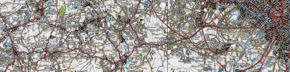 Old map of Hurst Green in 1947