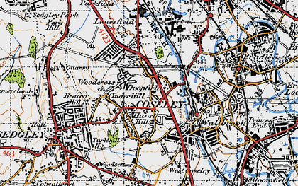 Old map of Hurst Hill in 1946