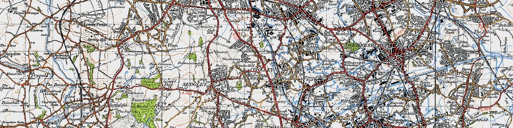 Old map of Hurst Hill in 1946