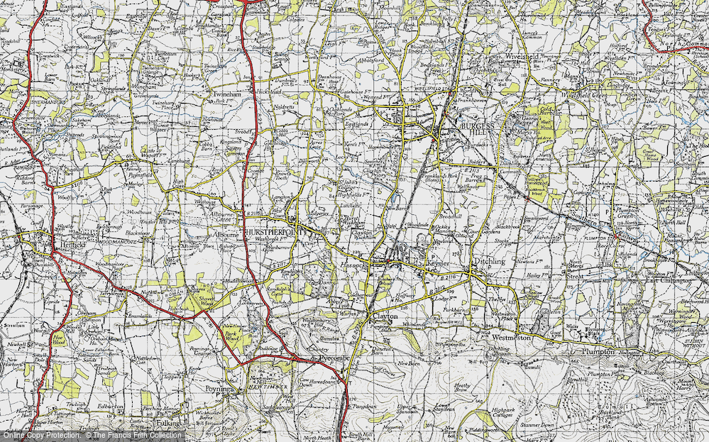 Old Map of Hurst Wickham, 1940 in 1940