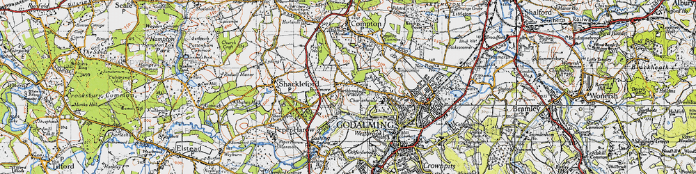 Old map of Hurtmore in 1940