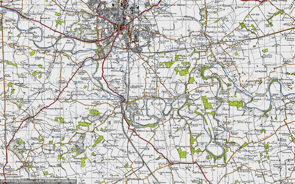 Old Map of Historic Map covering Ashfield in 1947