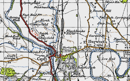 Old map of Hurworth Place in 1947