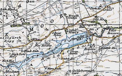 Old map of Blind Beck in 1947