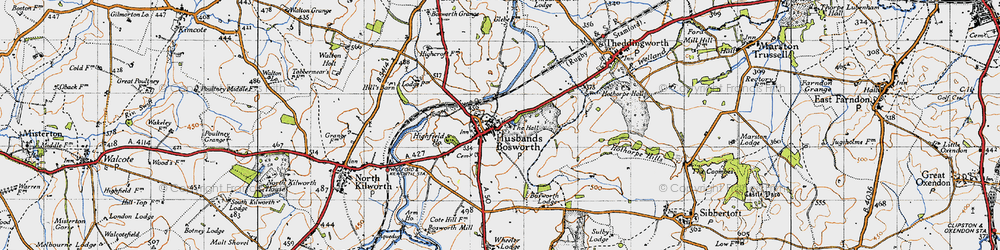 Old map of Bosworth Grange in 1946