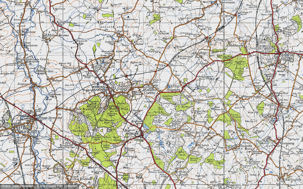 Old Map of Husborne Crawley, 1946 in 1946