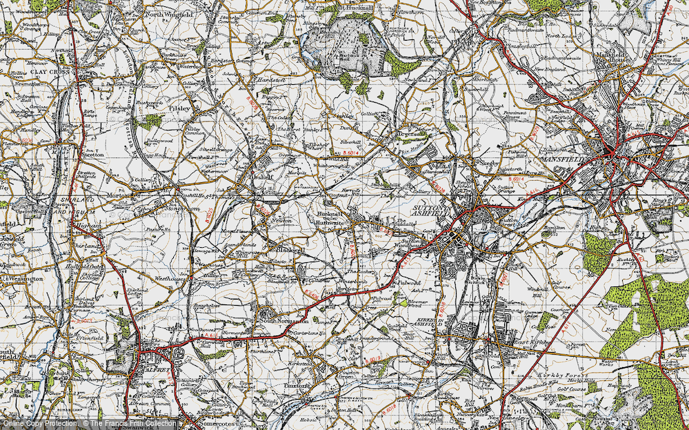 Old Map of Historic Map covering Brierley Forest Park in 1947