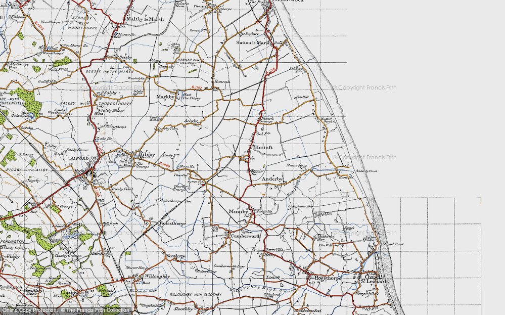 Old Map of Huttoft, 1946 in 1946