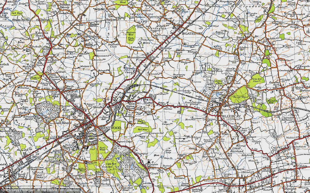 Old Map of Historic Map covering Bushwood in 1946