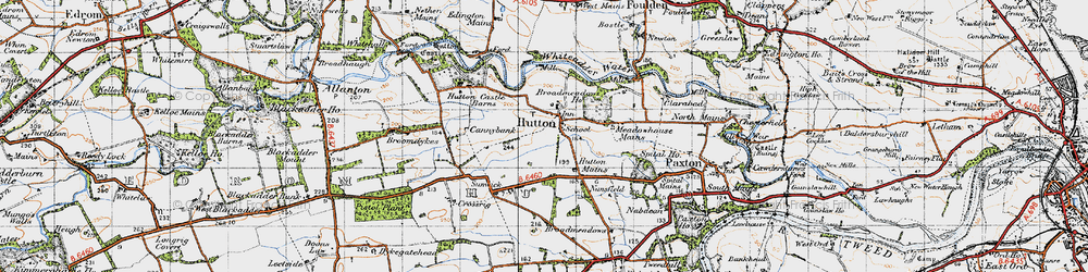 Old map of Hutton in 1947
