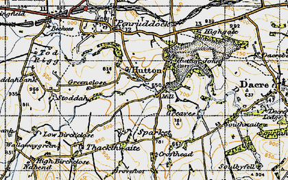 Old map of Hutton in 1947
