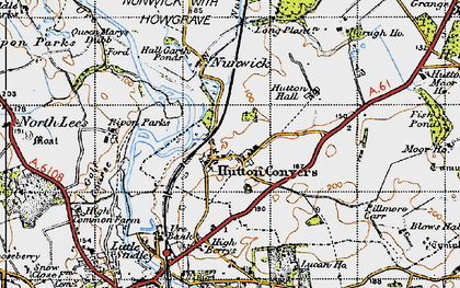 Old map of Hutton Conyers in 1947