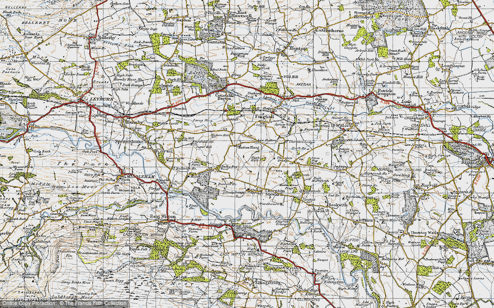 Old Map of Hutton Hang, 1947 in 1947