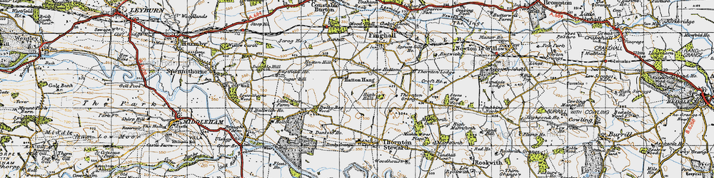 Old map of Hutton Hang in 1947