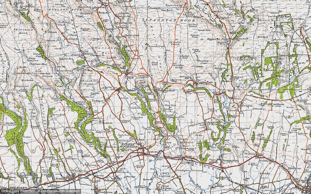 Old Map of Historic Map covering Wheat Lund in 1947