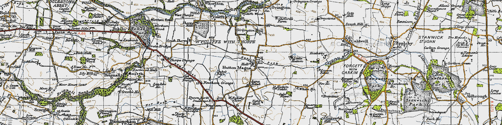 Old map of Hutton Magna in 1947