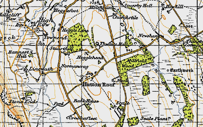 Old map of Hutton Roof in 1947