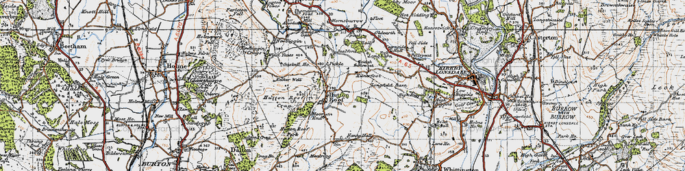 Old map of Hutton Roof in 1947