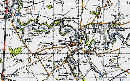 Old map of Hutton Rudby in 1947