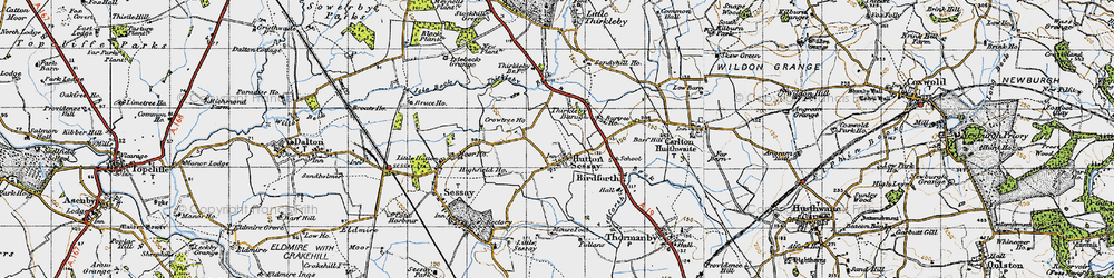 Old map of Hutton Sessay in 1947