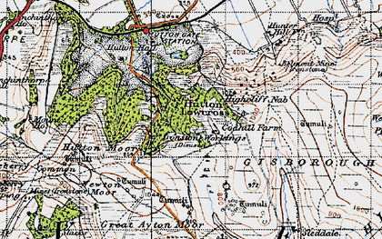Old map of Hutton Village in 1947
