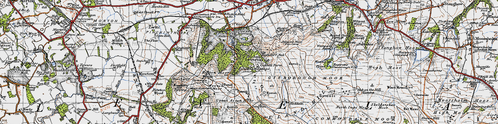 Old map of Hutton Village in 1947