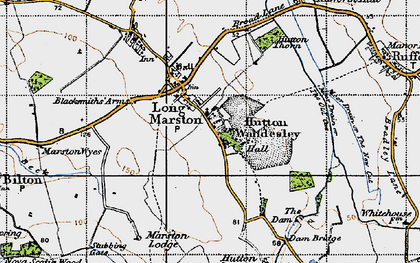 Old map of Hutton Wandesley in 1947