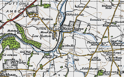 Old map of Huttons Ambo in 1947