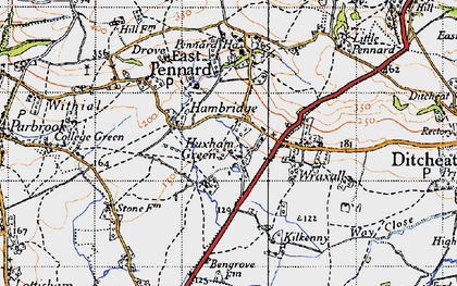 Old map of Huxham Green in 1946