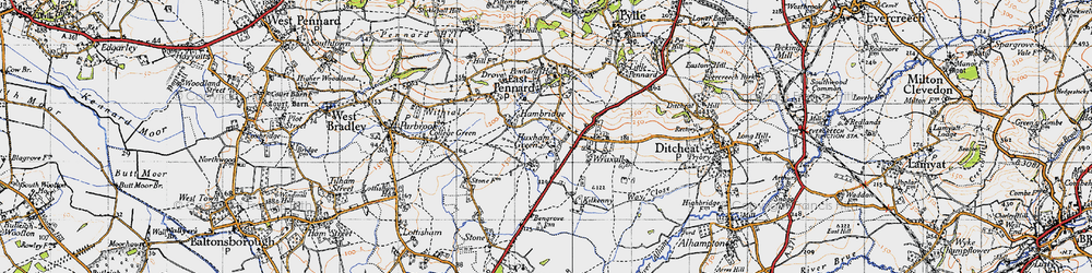 Old map of Huxham Green in 1946