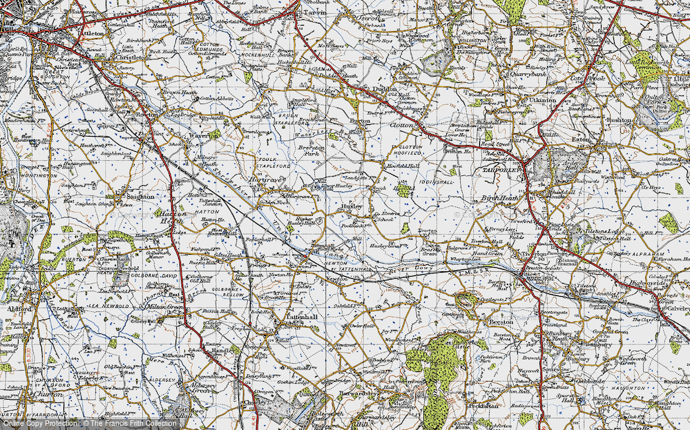 Old Map of Huxley, 1947 in 1947