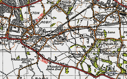 Old map of Huyton Quarry in 1947