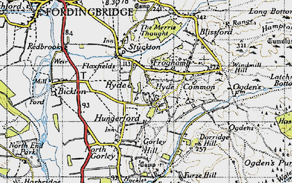 Old map of Hyde in 1940