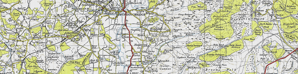 Old map of Hungerford in 1940
