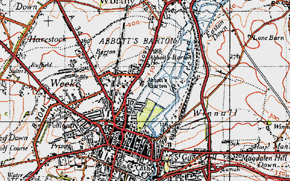 Old map of Abbott's Barton in 1945