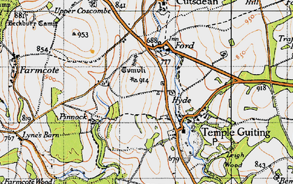Old map of Hyde in 1946