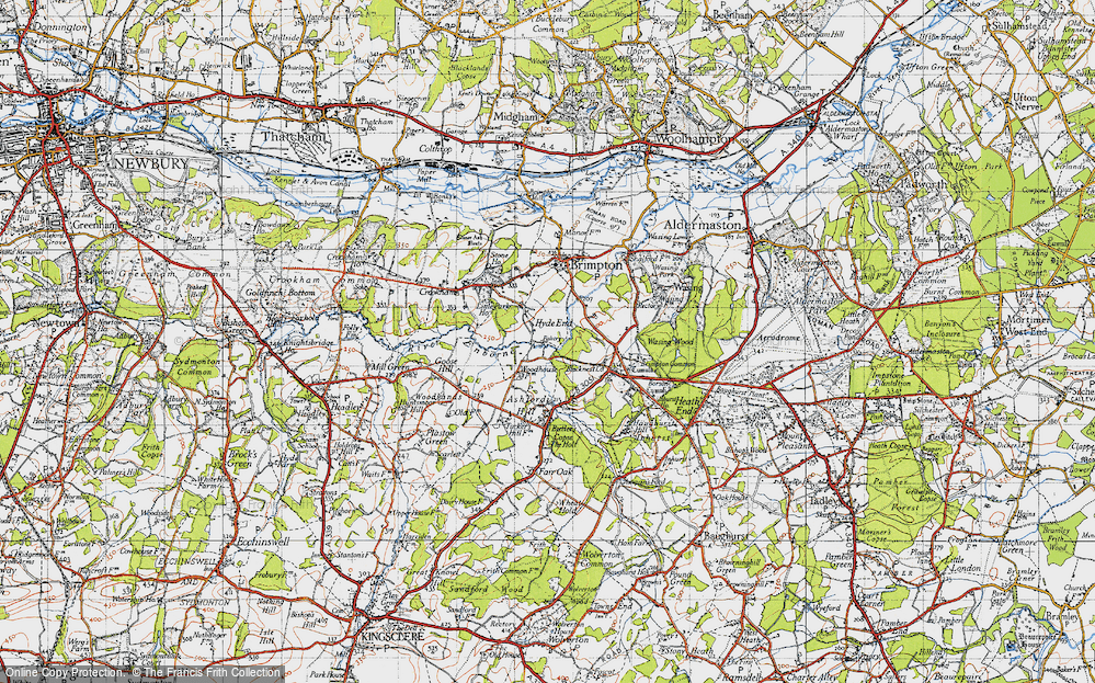 Old Map of Hyde End, 1945 in 1945