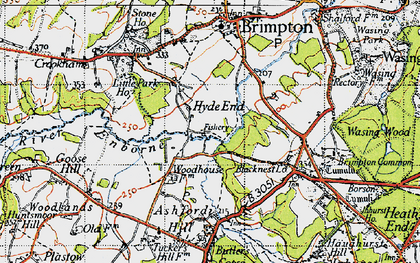 Old map of Hyde End in 1945