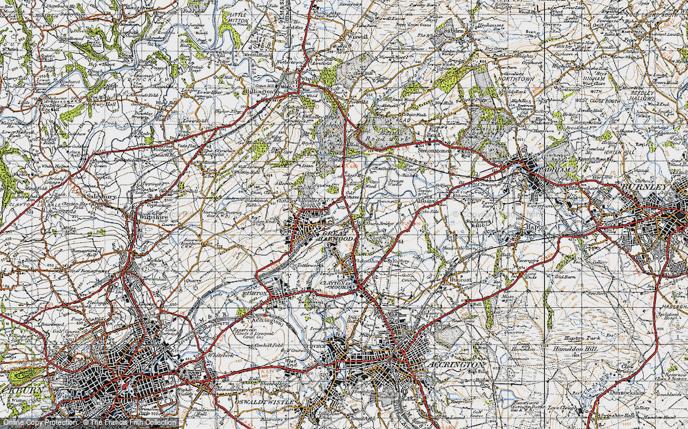 Old Map of Historic Map covering Brownsills in 1947