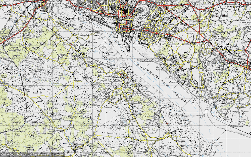 Old Map of Hythe, 1945 in 1945