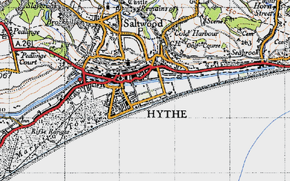 Old map of Hythe in 1947