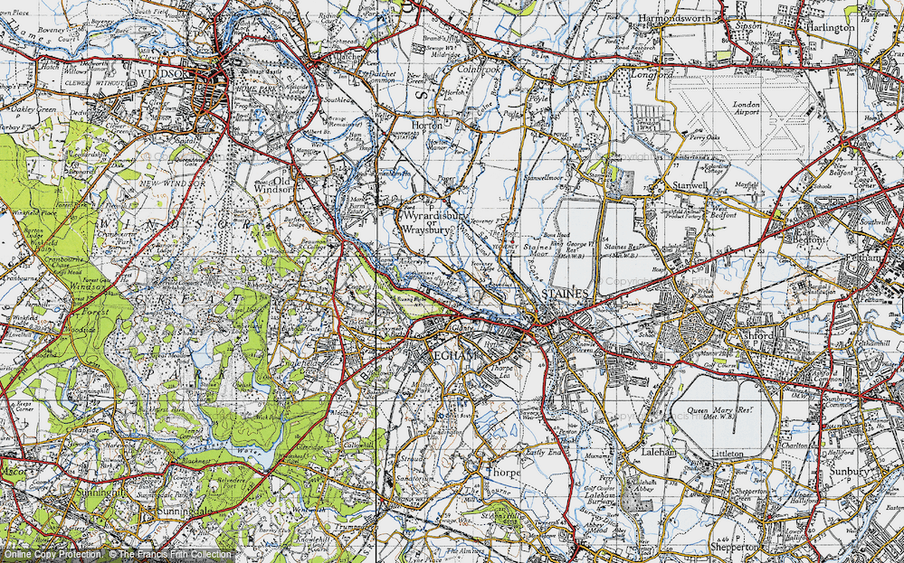 Old Map of Hythe End, 1940 in 1940