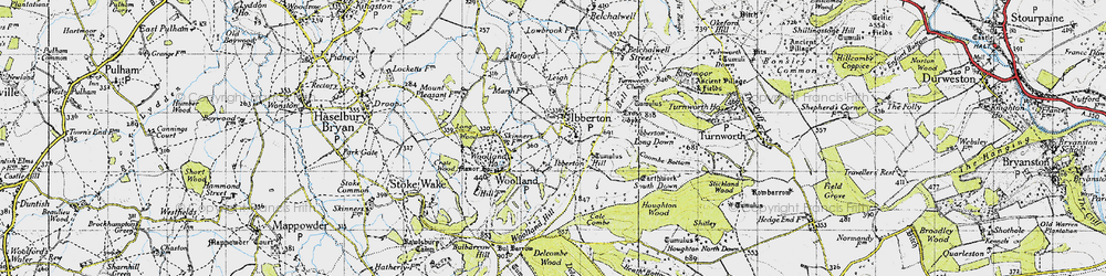 Old map of Ibberton in 1945
