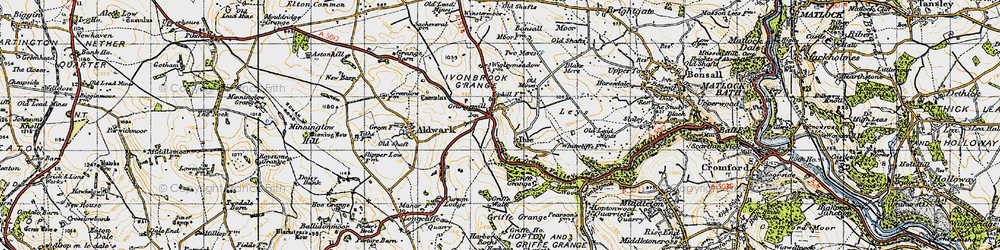 Old map of Ible in 1947